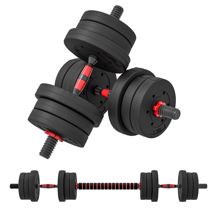 20kg 2-in-1 Adjustable Dumbbells Set - Versatile Hand Weight and Barbell Combo for Fitness and Lifting Training - Ideal for Home, Office, and Gym Workouts