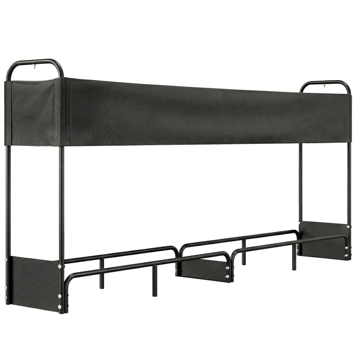 Outsunny 8.5ft Firewood Rack, Heavy Duty Log Storage Holder with Waterproof 600D Oxford Log Cover for Fireplace Fire Pits Outdoor Patio Wood Storage, 500 kg Large Capacity, Black