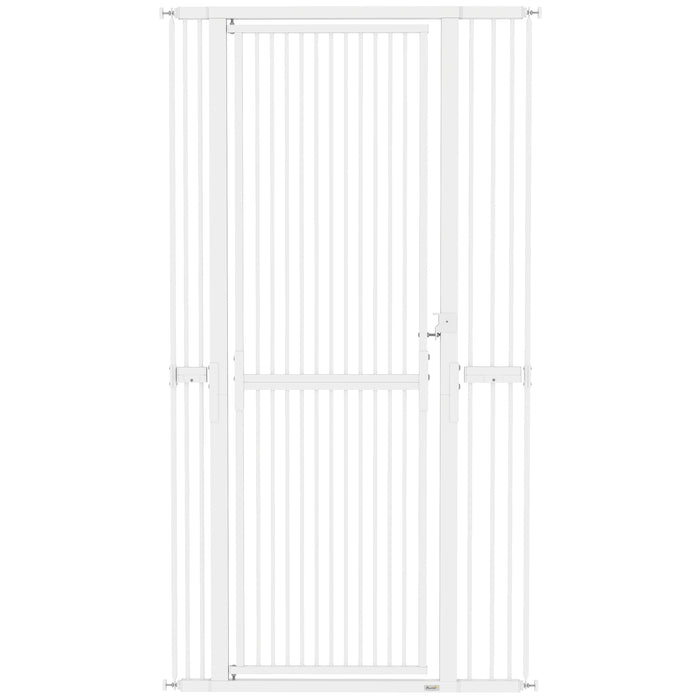 PawHut 180cm Extra Tall Pet Gate with 3.5 cm Narrow Gap, Pressure Mounted No Drilling Cat Gate for Doorways, 76-104cm Width