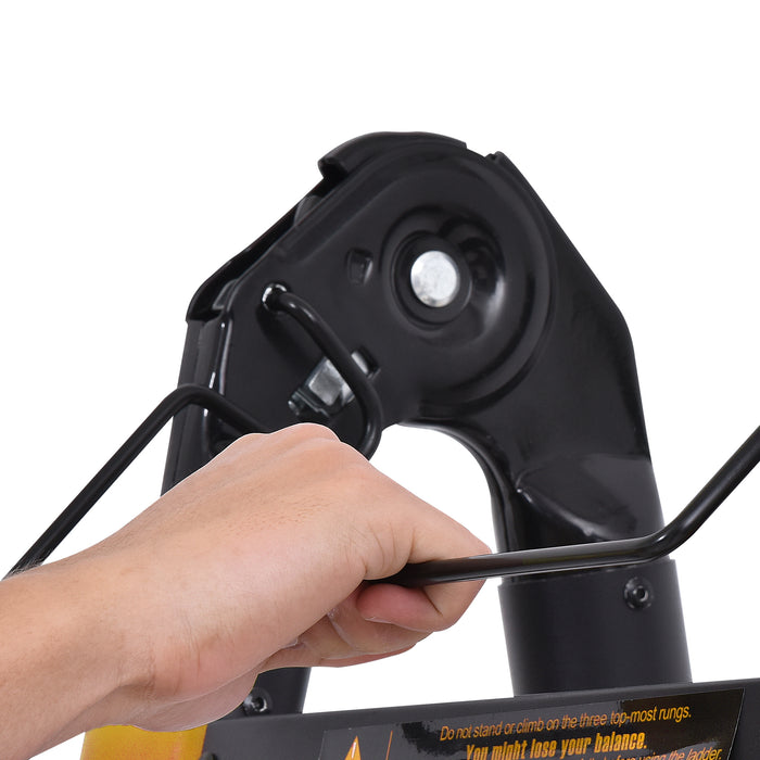 3.8M Duo Aluminium Ladder with Integrated Tool Holder - Herringbone Extendable Ladder, 12 Non-Slip Steps for Safety - Ideal for DIY Enthusiasts and Professional Use