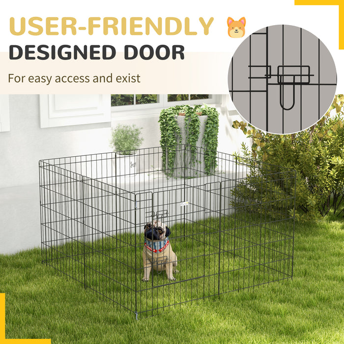 8 Panel DIY Dog Pen with Easy Access Door - Ideal for Dogs & Small Animals, Safe Indoor/Outdoor Enclosure - 61cm Height for Pet Security and Play Area