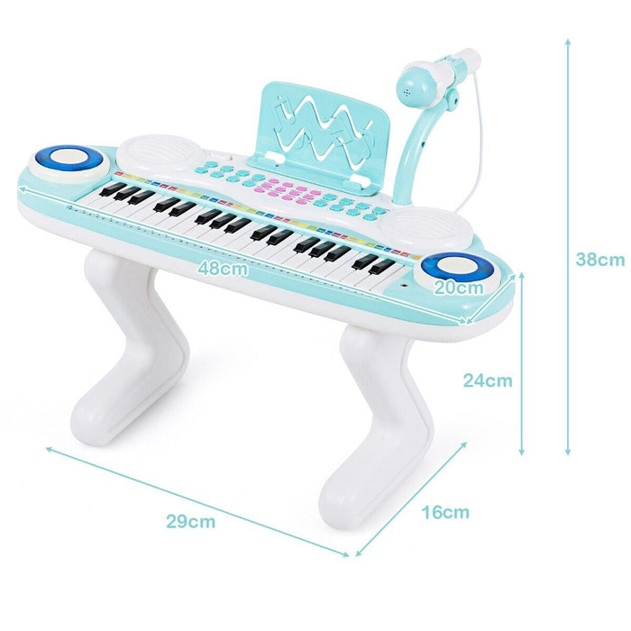 37-Key Kids Electronic Keyboard with Microphone and Rhythm Light-