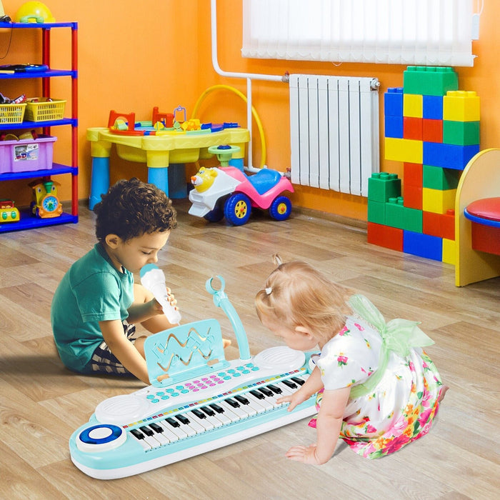 37-Key Kids Electronic Keyboard with Microphone and Rhythm Light-