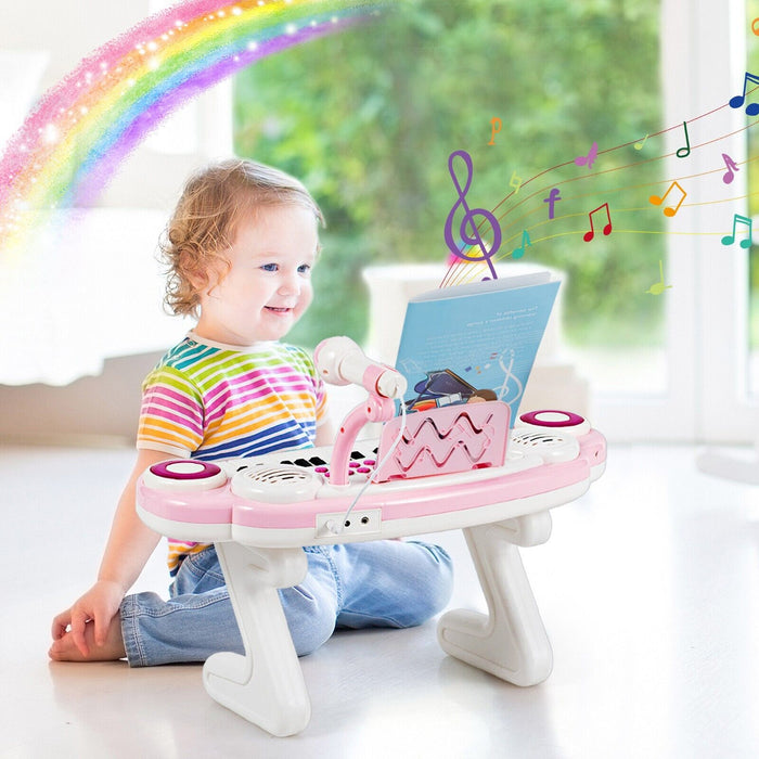 37-Key Kids Electronic Keyboard with Microphone and Rhythm Light-