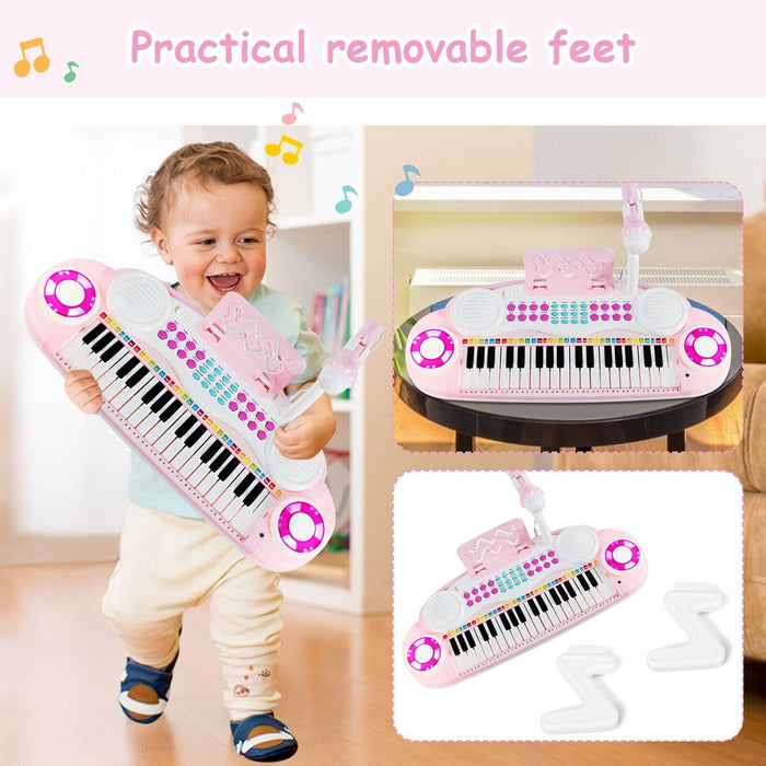 37-Key Kids Electronic Keyboard with Microphone and Rhythm Light-