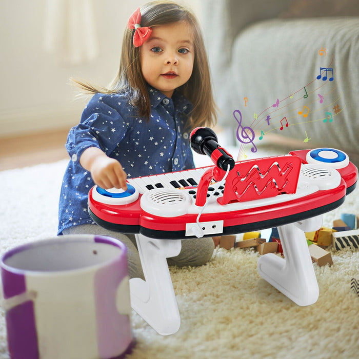 37-Key Kids Electronic Keyboard with Microphone and Rhythm Light-