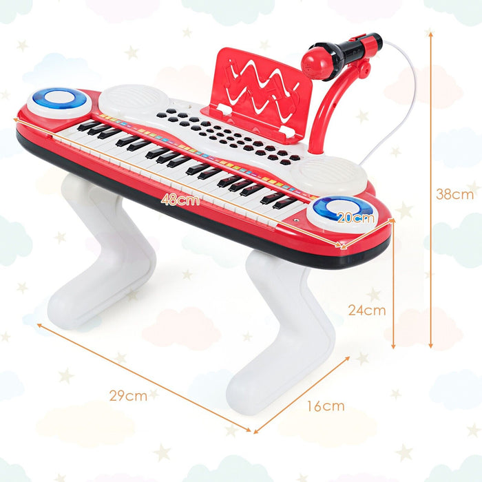 37-Key Kids Electronic Keyboard with Microphone and Rhythm Light-