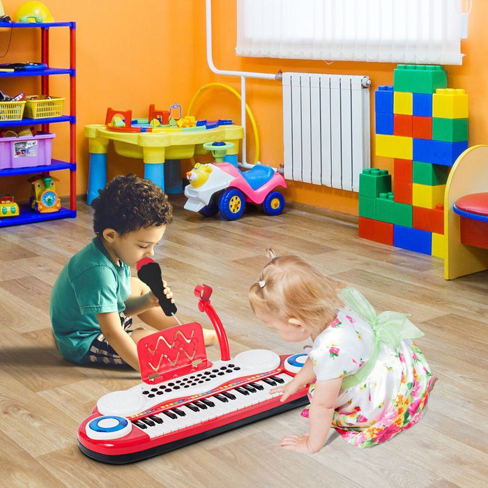 37-Key Kids Electronic Keyboard with Microphone and Rhythm Light-