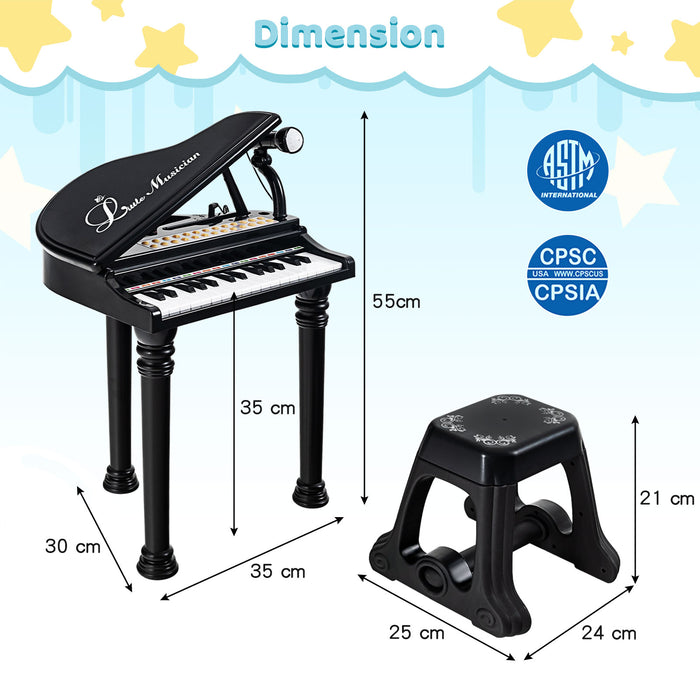 31 Keys Kids Portable Multifunctional Toy Piano with Microphone-