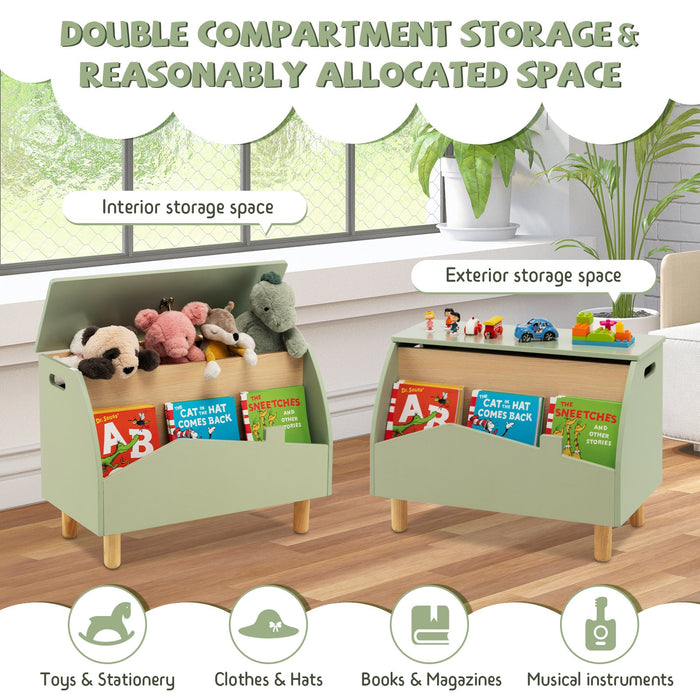 Kids Toy Box with Safety Hinge for Playroom-