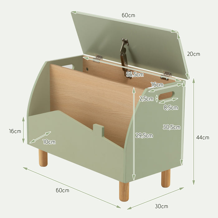 Kids Toy Box with Safety Hinge for Playroom-