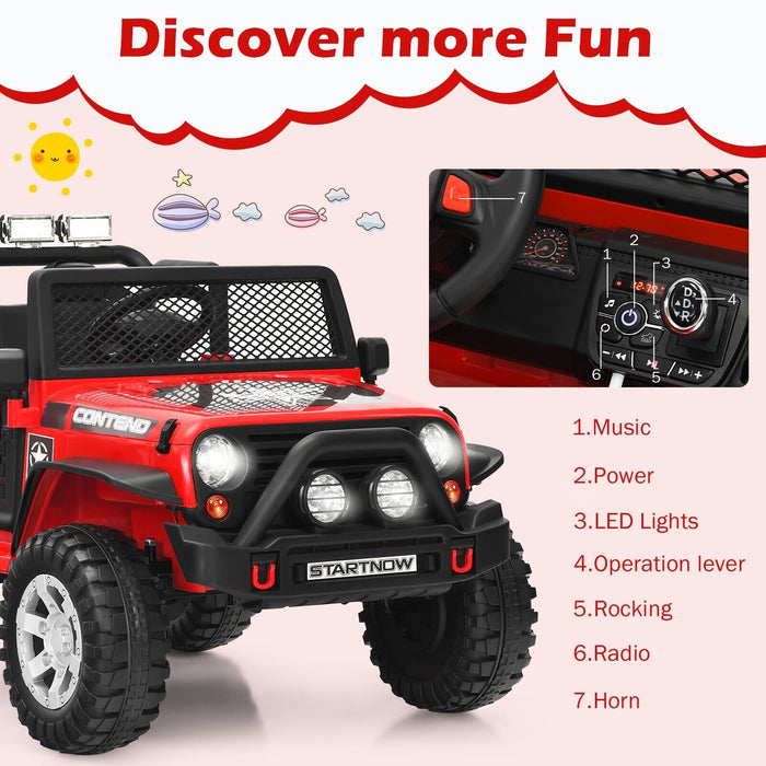 2-Seater Kids Ride-On Truck - Parental Remote Control Feature - Perfect for Children's Outdoor Playtime