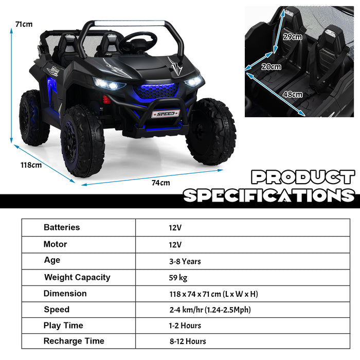 UTV - 12V Electric Battery Powered Truck Car with Remote Control - Ideal for Children's Outdoor Play