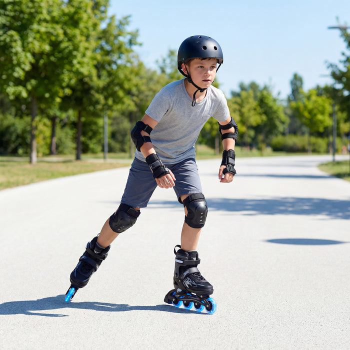 Kids Inline Skates 4 Sizes Adjustable Light-Up Roller Skates for Boys and Girls Ages 9-14-