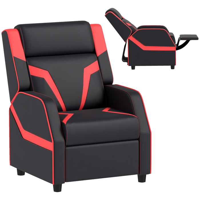 Kids 2-in-1 Recliner Chair with Backrest and Footrest - Premium PU Leather, Convenient Armrests - Perfect for Children Aged 3 to 9, Sleek Black Design