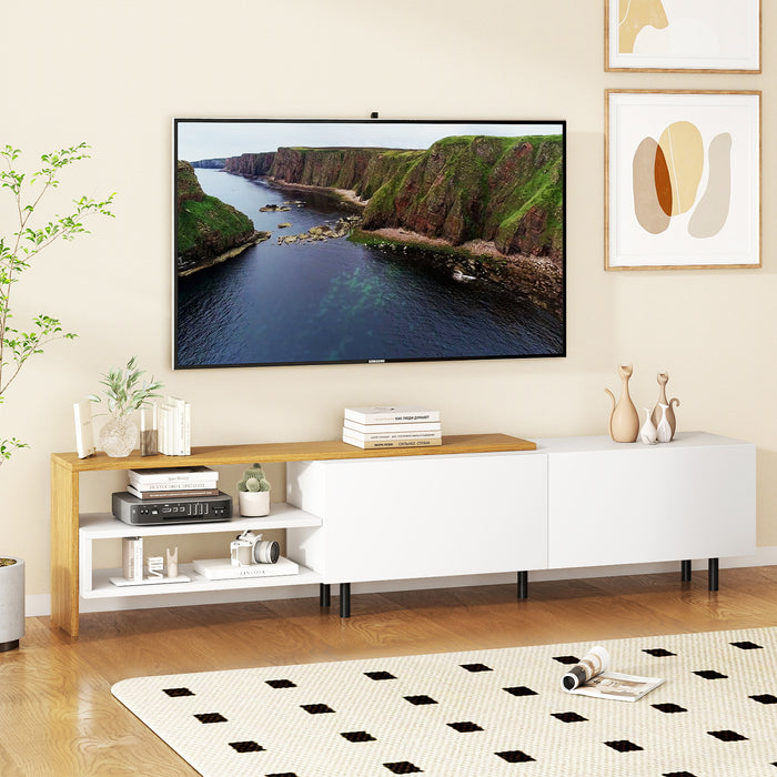 TV Stand for 80 Inches TVs with Storage Shelves and Cabinets-