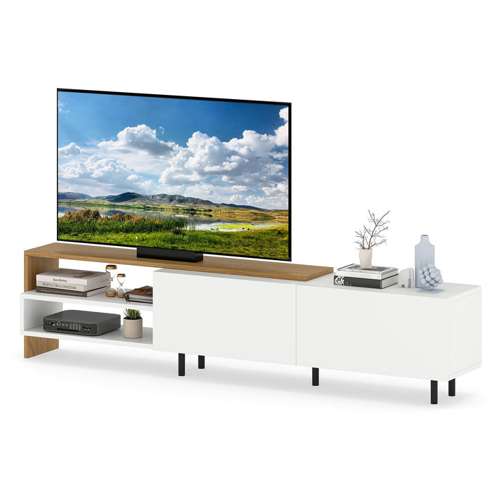 TV Stand for 80 Inches TVs with Storage Shelves and Cabinets-
