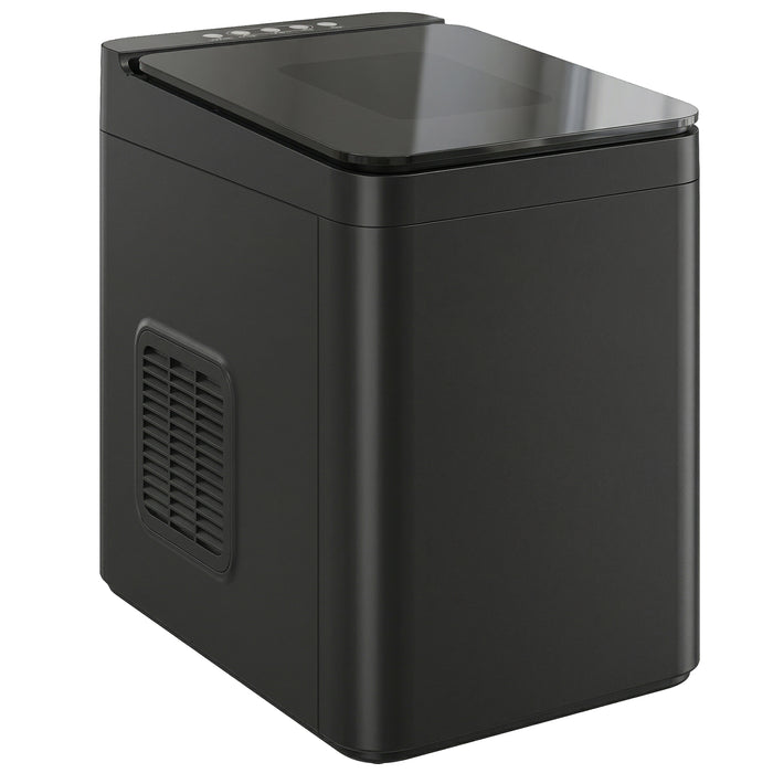 HOMCOM Countertop Ice Maker Machine Self-Cleaning Compact Ice Machine with Ice Scoop and Basket Black