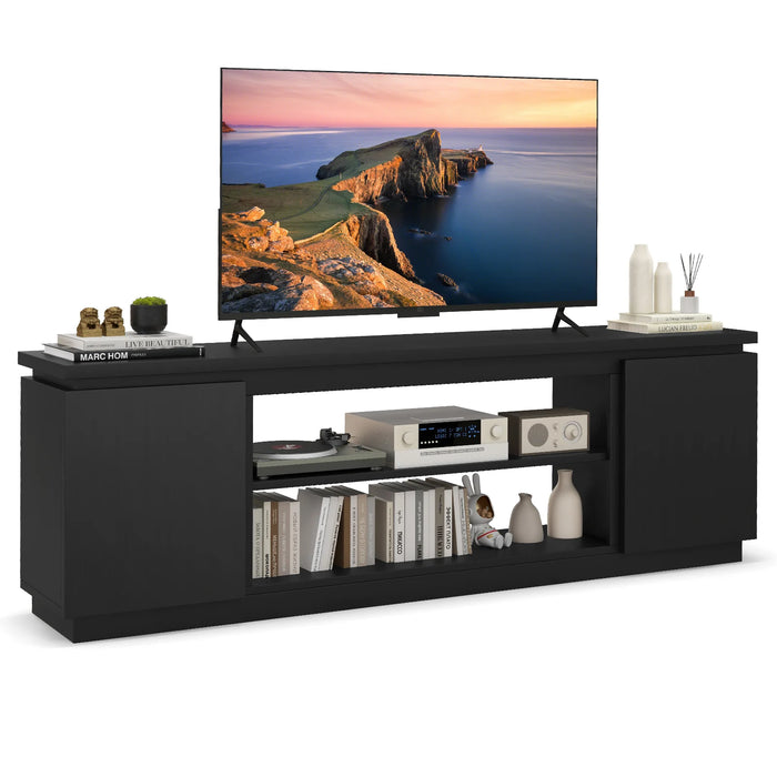 TV Cabinet for TVs up to 80 Inch Media Console Table with 3 Adjustable Shelves-