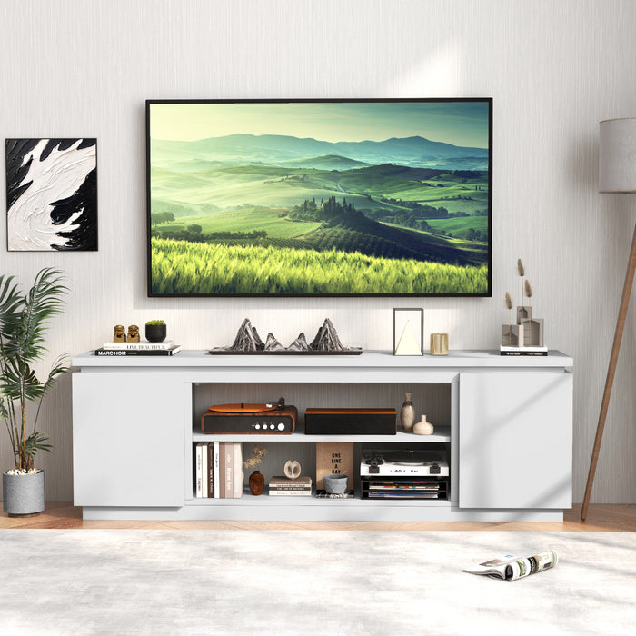 TV Cabinet for TVs up to 80 Inch Media Console Table with 3 Adjustable Shelves-