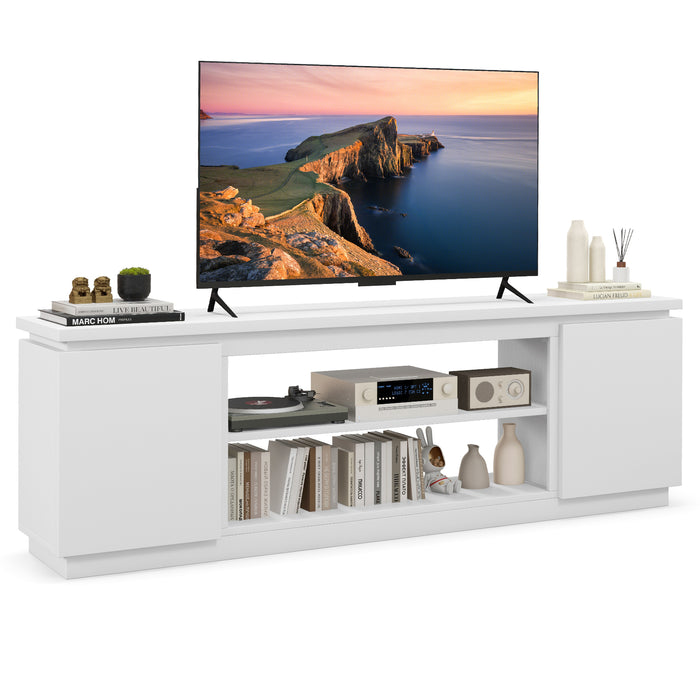 TV Cabinet for TVs up to 80 Inch Media Console Table with 3 Adjustable Shelves-