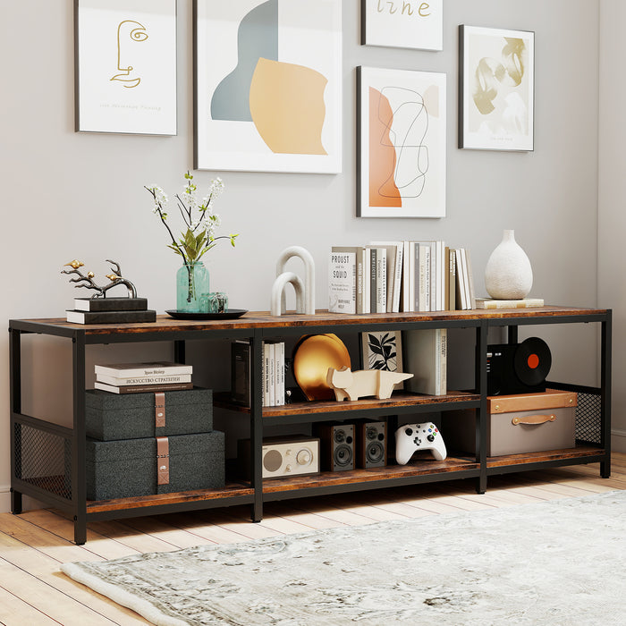 TV Stand for TVs up to 65 Inches with Open Storage Shelves-