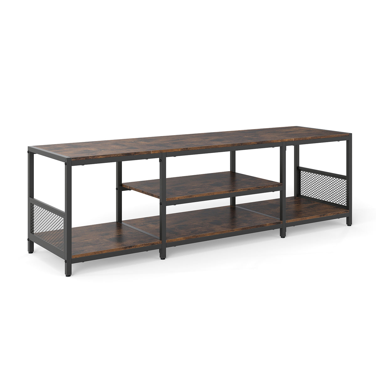 TV Stand for TVs up to 65 Inches with Open Storage Shelves-