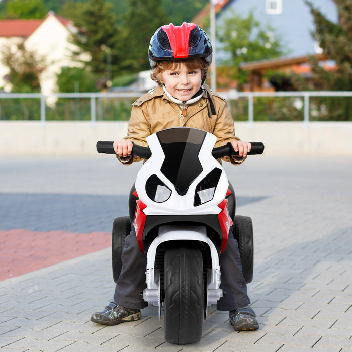 6V Kids Ride on Motorcycle with Training Wheels and Head Light-