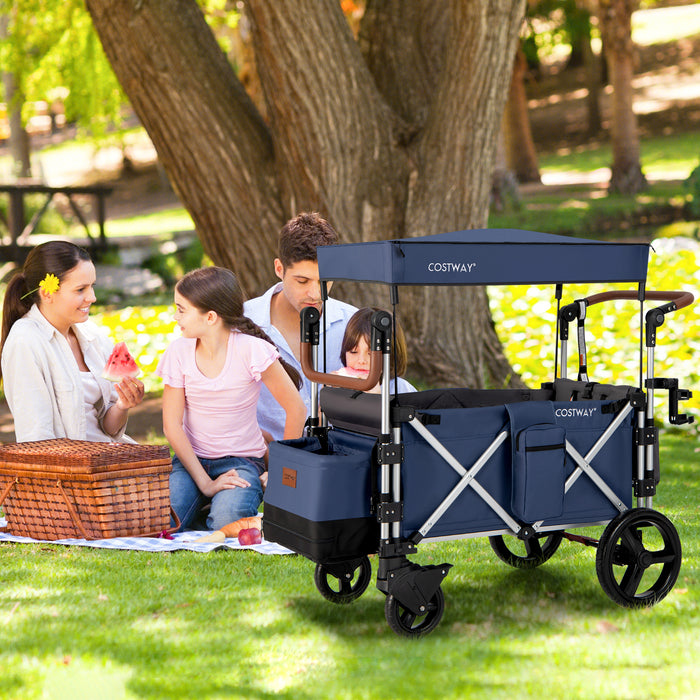 Twin Baby Double Stroller Wagon - Push Pull Functionality for Easy Movement - Ideal for Parents Handling Two Kids