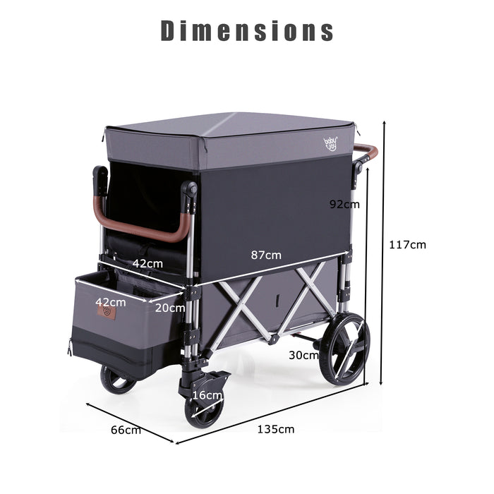 Twin Baby Double Stroller Wagon - Push Pull Functionality for Easy Movement - Ideal for Parents Handling Two Kids