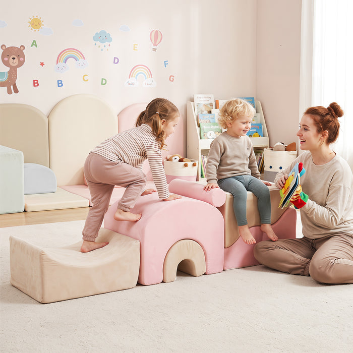 6-Piece Foam Climbing Blocks for Toddlers with Soft Play Set-