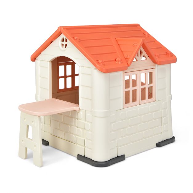 KidKraft - Outdoor Cottage-Themed Pretend Play Center with Picnic Table and Food Toy Set - Ideal for Encouraging Children's Creative Outdoor Play