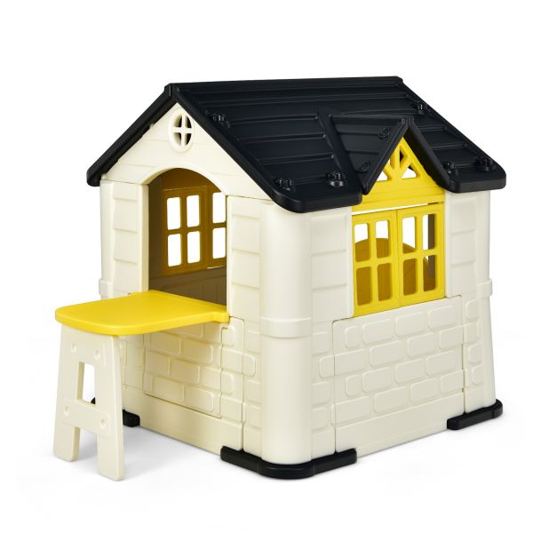 KidKraft - Outdoor Cottage-Themed Pretend Play Center with Picnic Table and Food Toy Set - Ideal for Encouraging Children's Creative Outdoor Play
