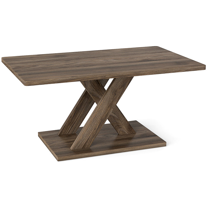 95CM Coffee Table with Stable Base and Rubber Wood Connection-
