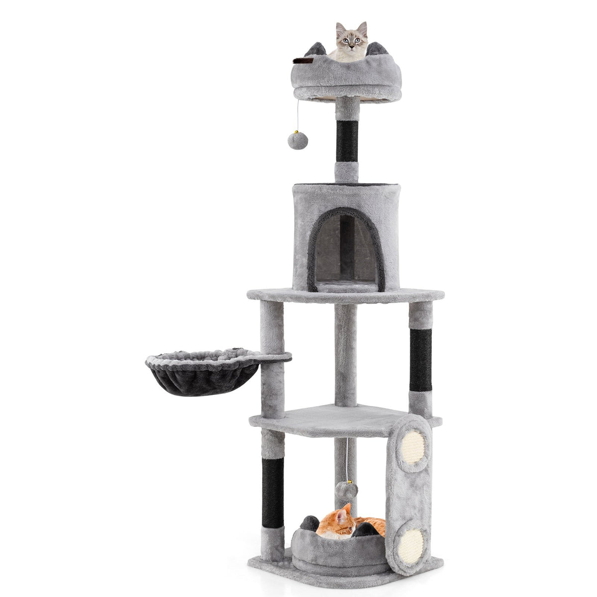 Multi-level Large Cat Tree with Sisal Scratching Posts and Board Condo-