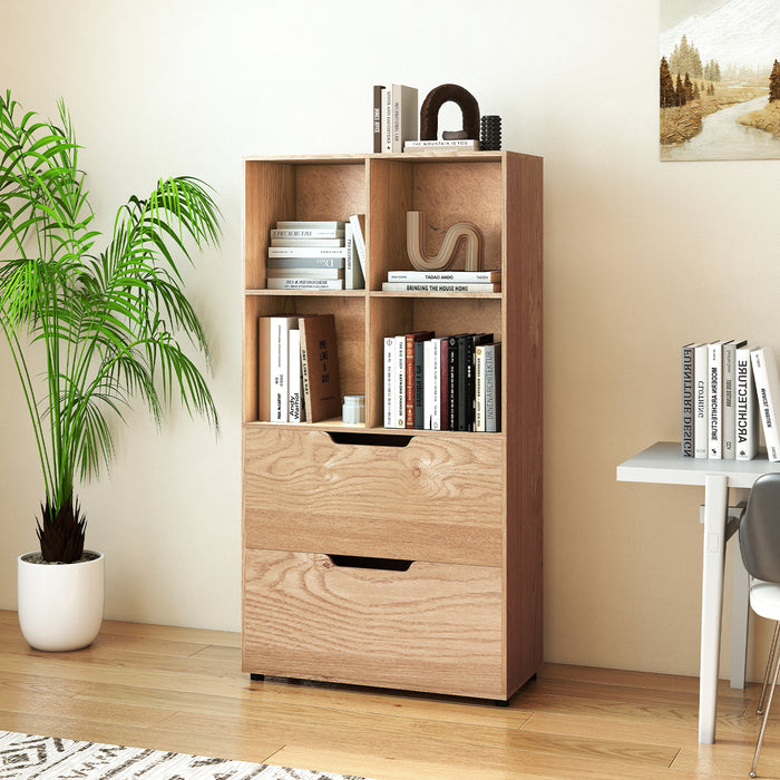 130CM 5-Tier Tall Freestanding Bookshelf for Living Room-White