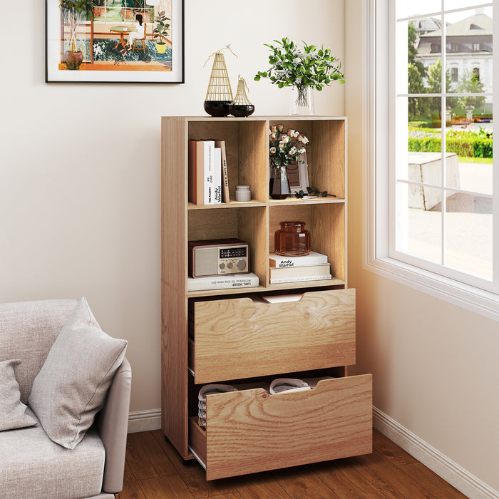 130CM 5-Tier Tall Freestanding Bookshelf for Living Room-White