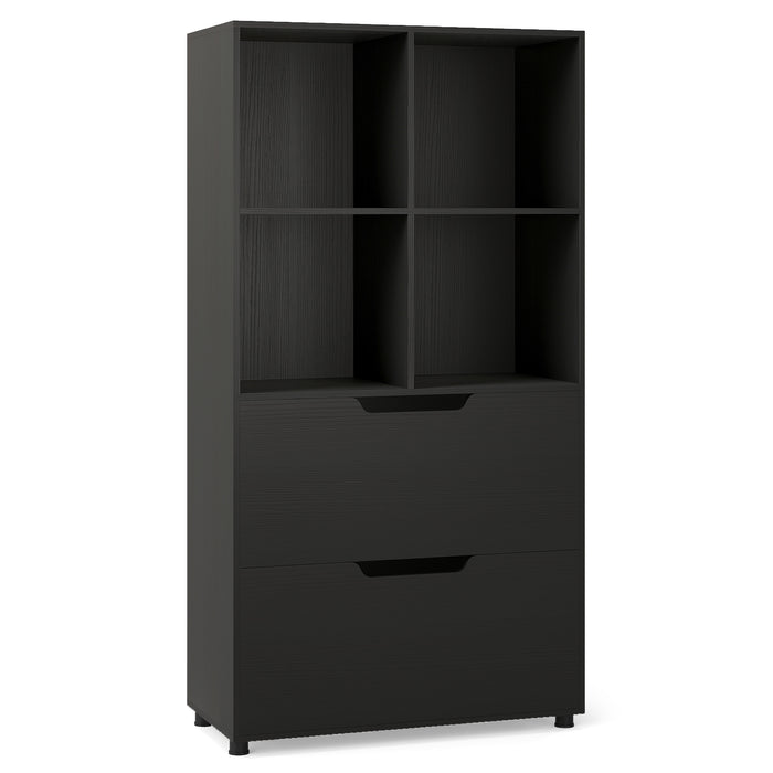130CM 5-Tier Tall Freestanding Bookshelf for Living Room-White