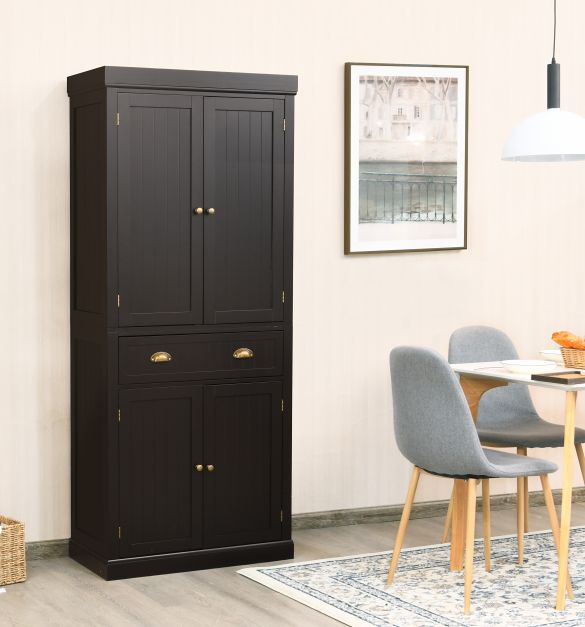 4-Door High Kitchen Sideboard - Versatile Adjustable Shelving Storage Unit - Perfect for Enhancing Space Utilization and Organization in Kitchens