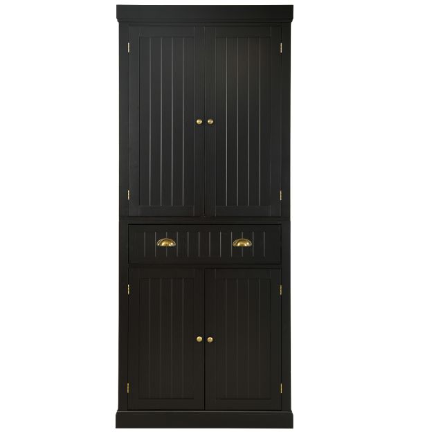 4-Door High Kitchen Sideboard - Versatile Adjustable Shelving Storage Unit - Perfect for Enhancing Space Utilization and Organization in Kitchens