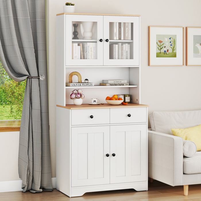 Modern Tall Kitchen Storage Cabinet Buffet Sideboard for Dining Room Living Room-