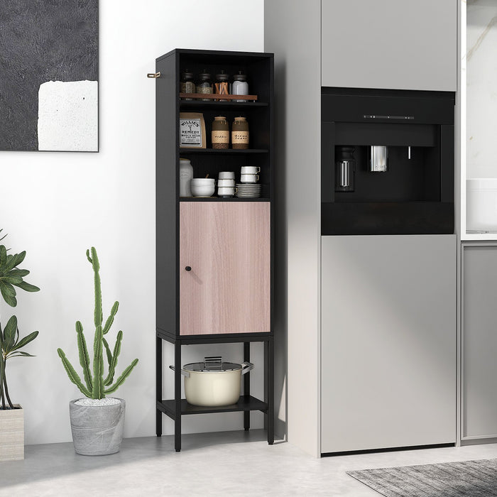 Tall Storage Cabinet with Adjustable Shelf and Bottom Storage-