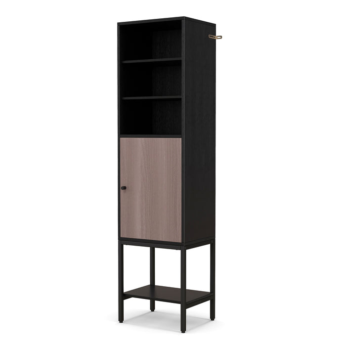 Tall Storage Cabinet with Adjustable Shelf and Bottom Storage-