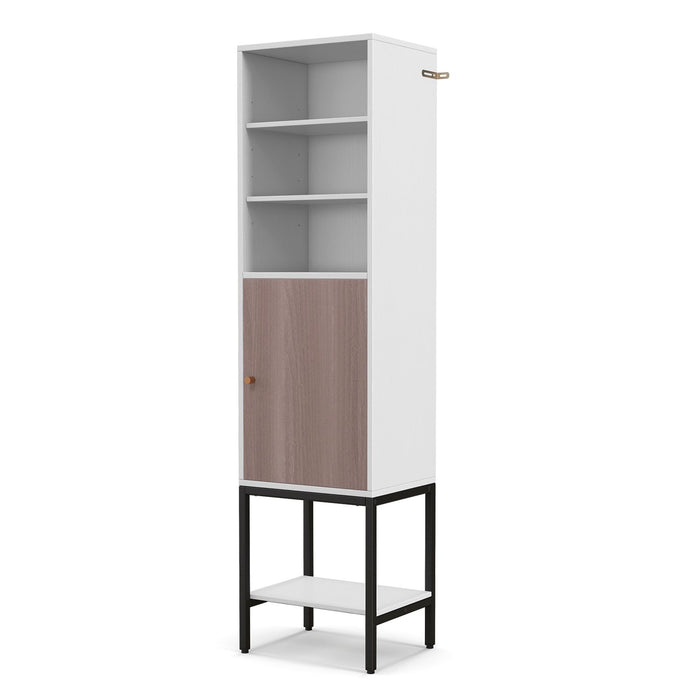 Tall Storage Cabinet with Adjustable Shelf and Bottom Storage-