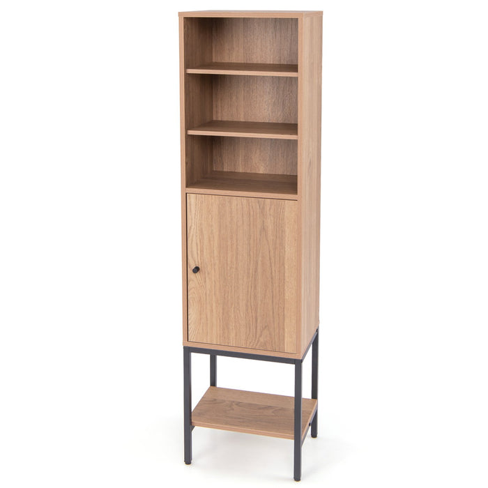 Tall Storage Cabinet with Adjustable Shelf and Bottom Storage-