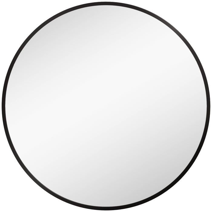 Round Modern Bathroom Mirror - Aluminum Framed Wall-Mounted Vanity, Easy Installation, 70cm - Ideal for Living Rooms & Entryways