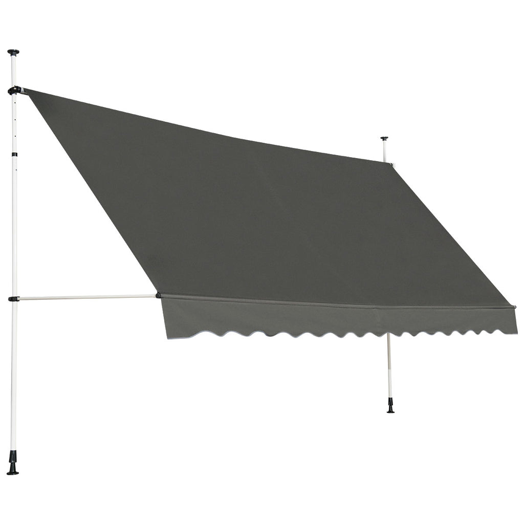 Manual Crank Handle Telescopic Awning - Outdoor Sun Shade Canopy - Perfect for Patio or Deck Coverage