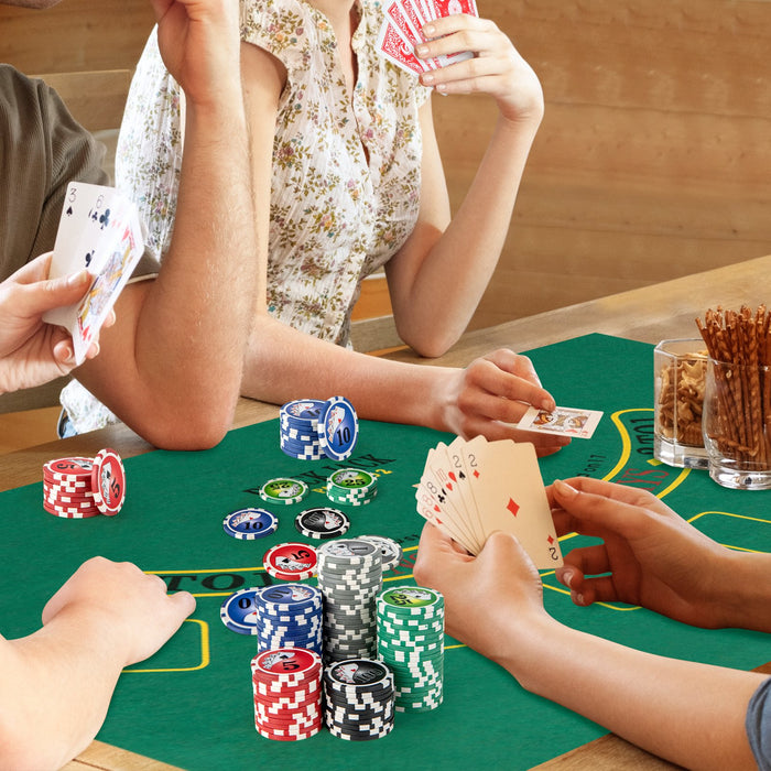 Texas Holdem Poker Chip Set Casino Poker Chips with 300 Pieces Chips-