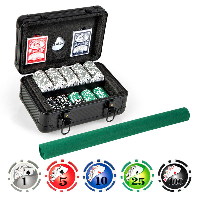 Texas Holdem Poker Chip Set Casino Poker Chips with 300 Pieces Chips-