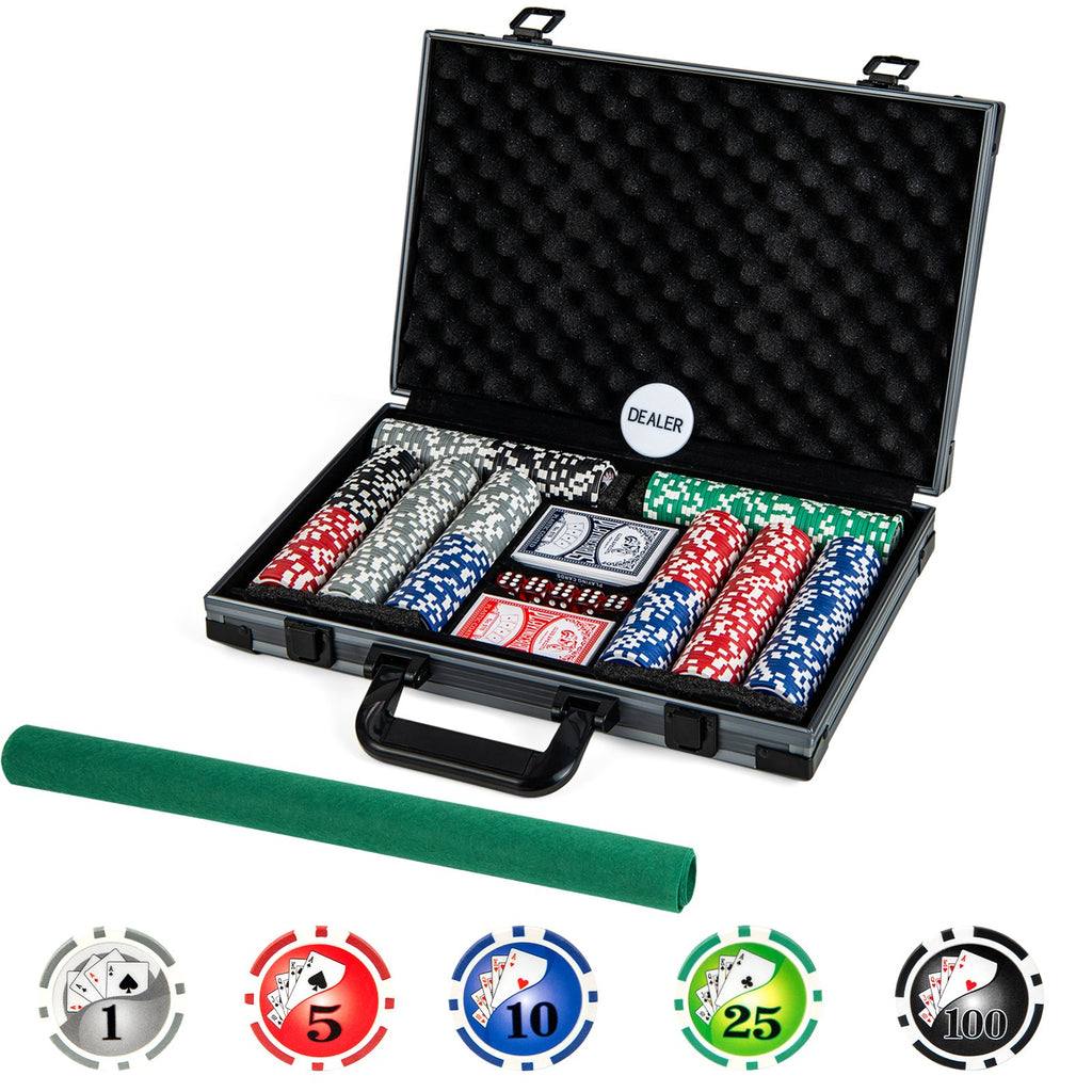 Texas Holdem Poker Chip Set Casino Poker Chips with 400 Pieces Chips-